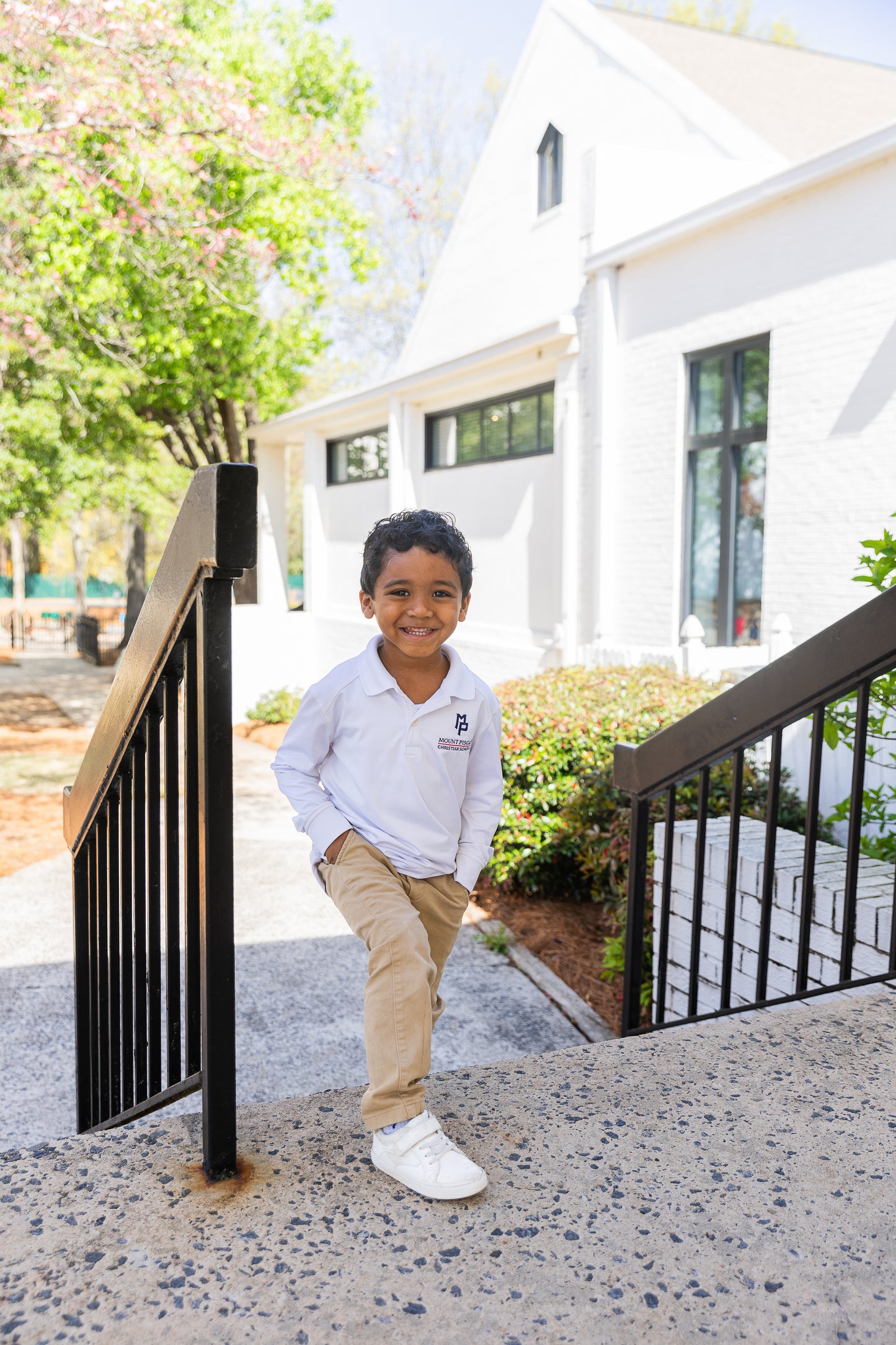 Youth Long Sleeve Interlock Polo Shirt