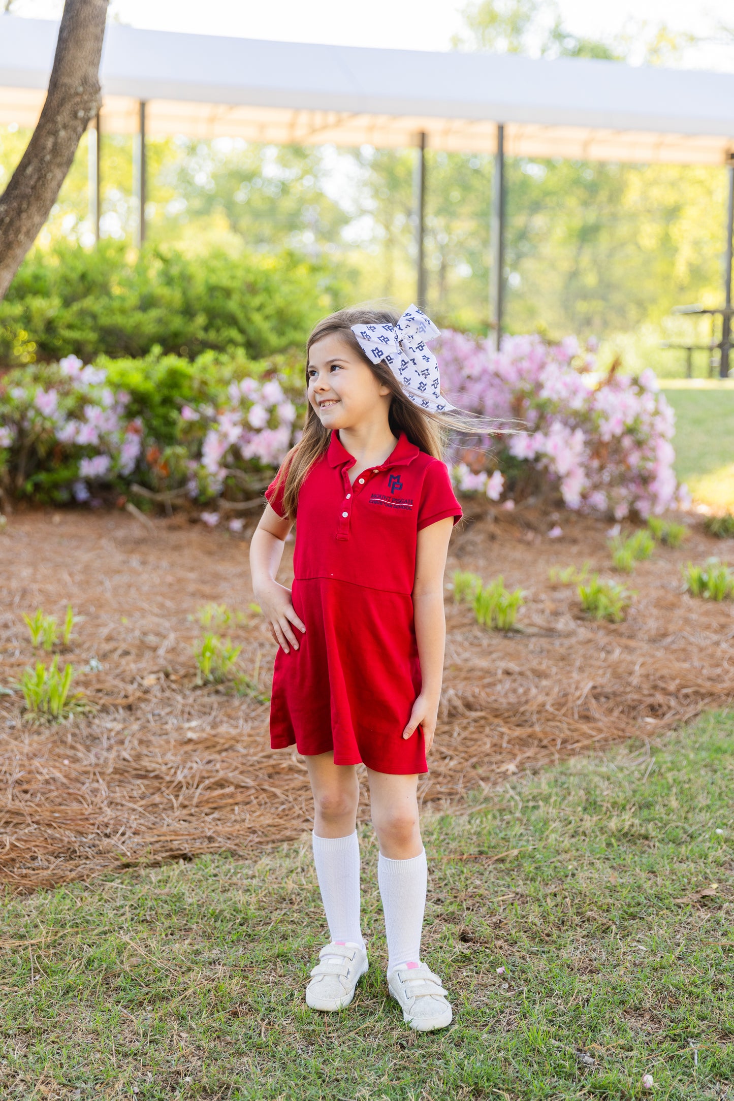 Girls Short Sleeve Interlock Polo Dress
