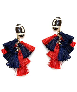 Gameday Football + Tassel Earrings