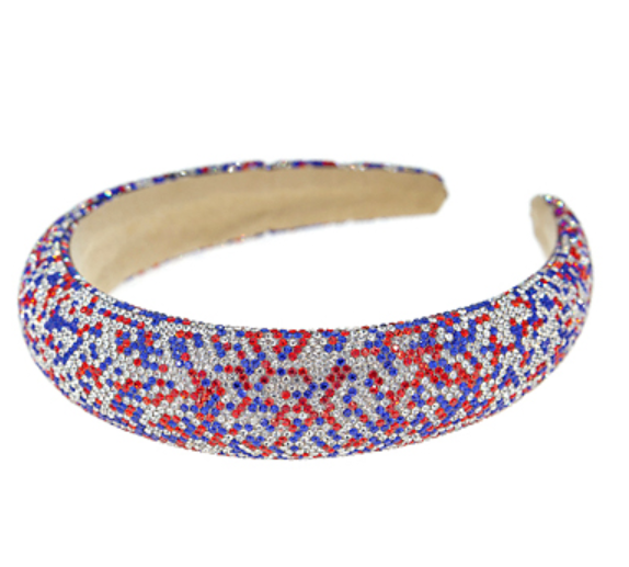 Crystal Red White & Blue Headband