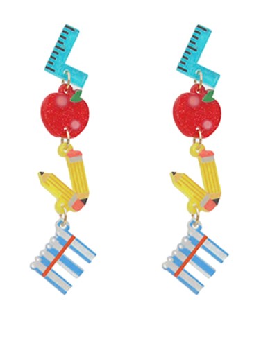 School Supply "LOVE" Drop Earrings