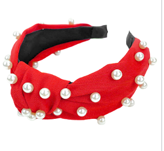 Pearl Studded Knotted Headband