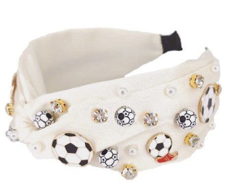 Soccer Theme Beaded headband