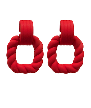 Twisted Square Link Earrings