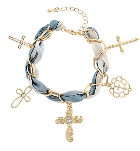 Cross Charm Scarf Chain Bracelet