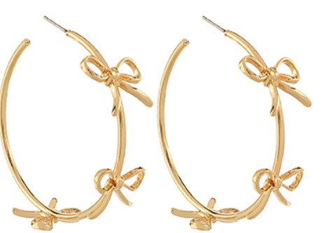 Gold Bow Hoops