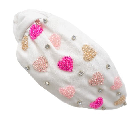 Beaded Heart Headband