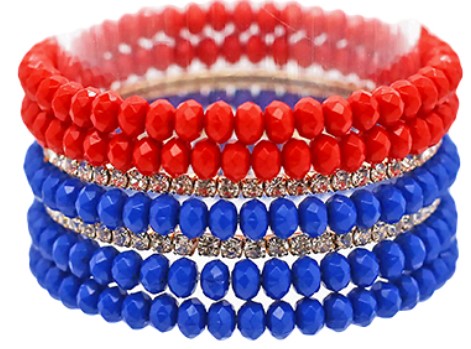 Red & Blue Bracelet Stack