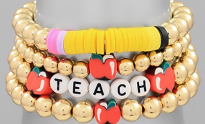 "Teacher" Bracelet Stack