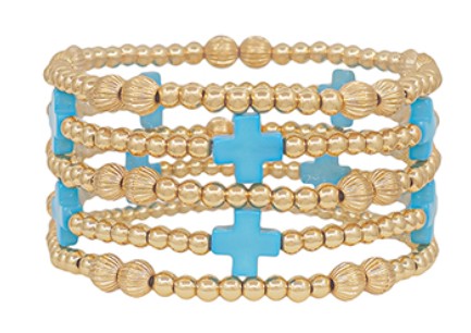 Cross Beaded Bracelets (Set of 4)