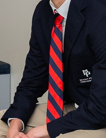 Red and Navy Striped Tie (1st-12th Grade)