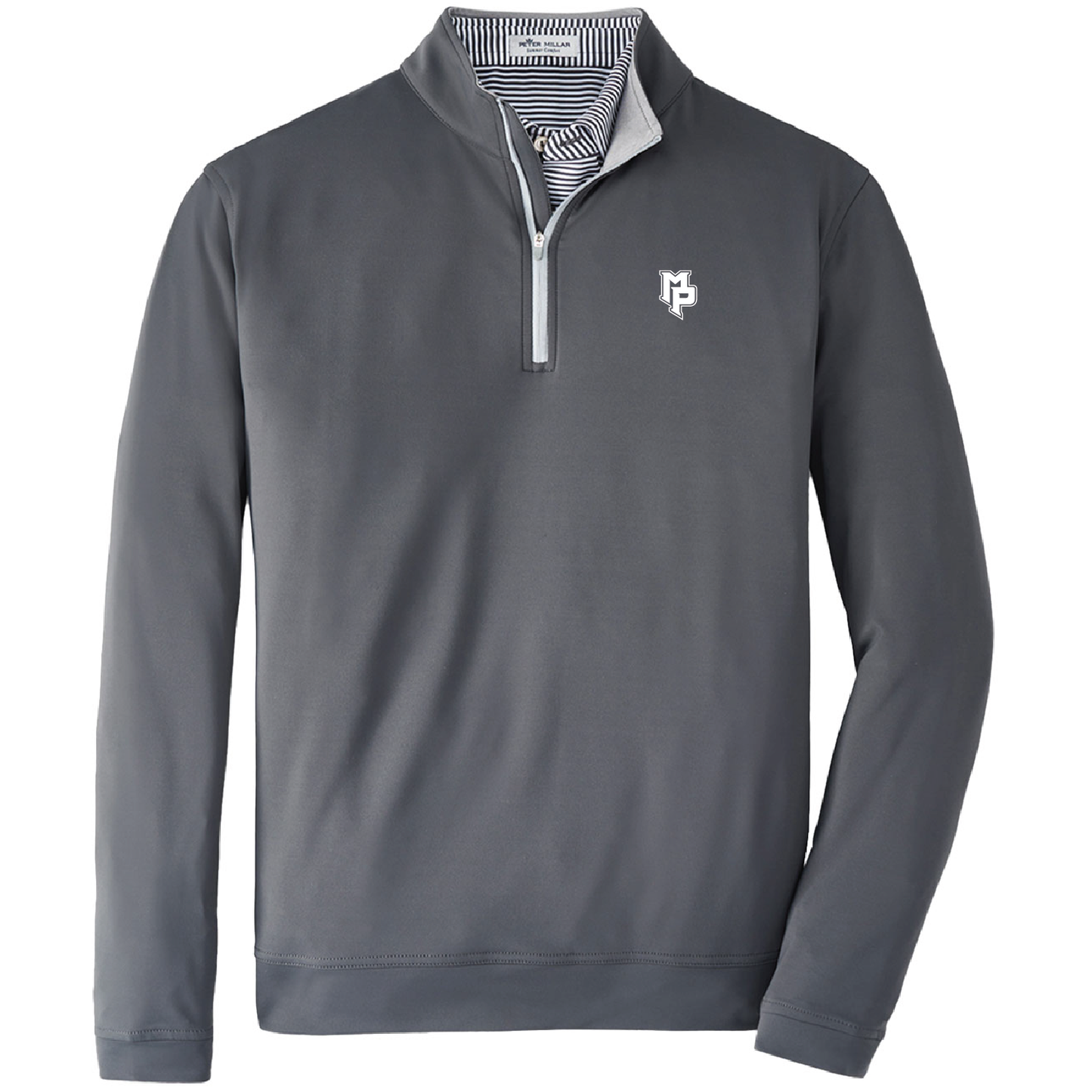 Men's Peter Millar Perth Performance Quarter Zip Pullover- Iron