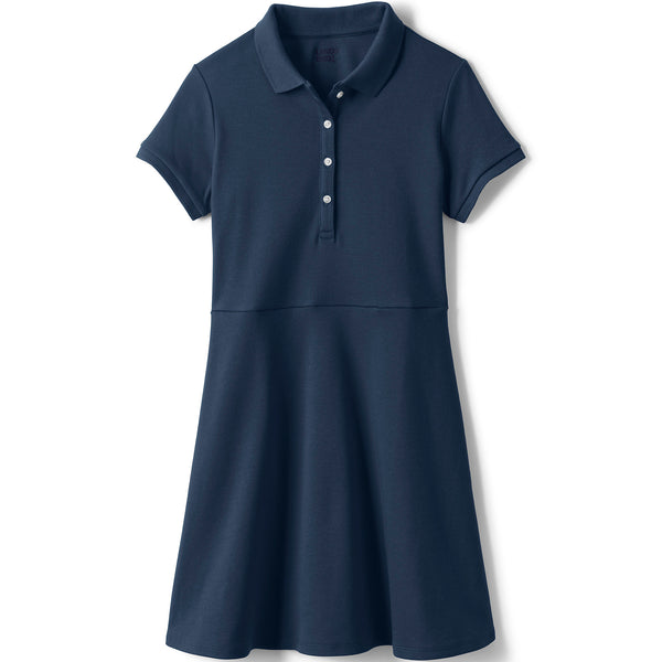 School Uniform Girls Short Sleeve Interlock Polo Dress