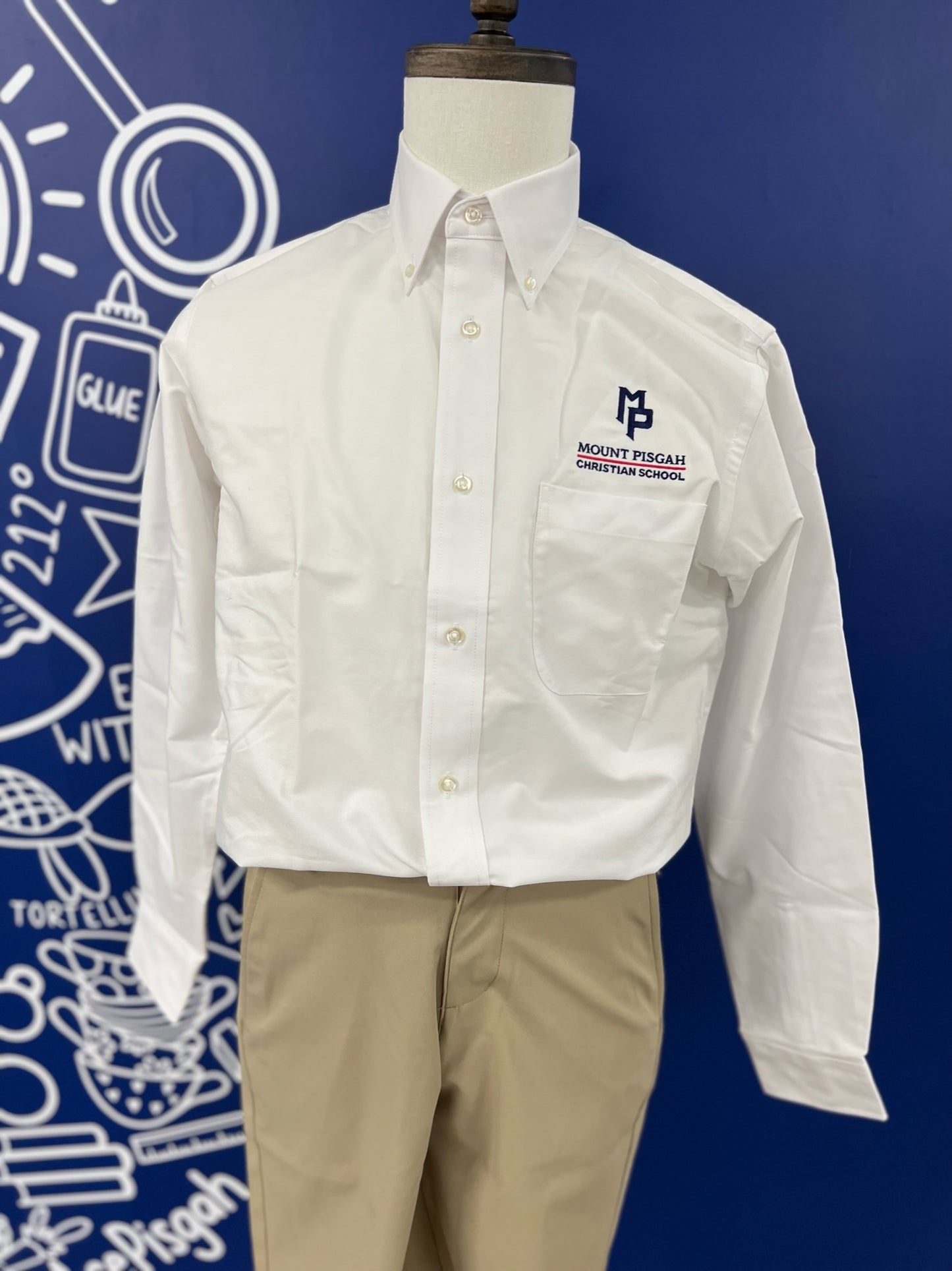 Boys Long Sleeve Solid Oxford Dress Shirt