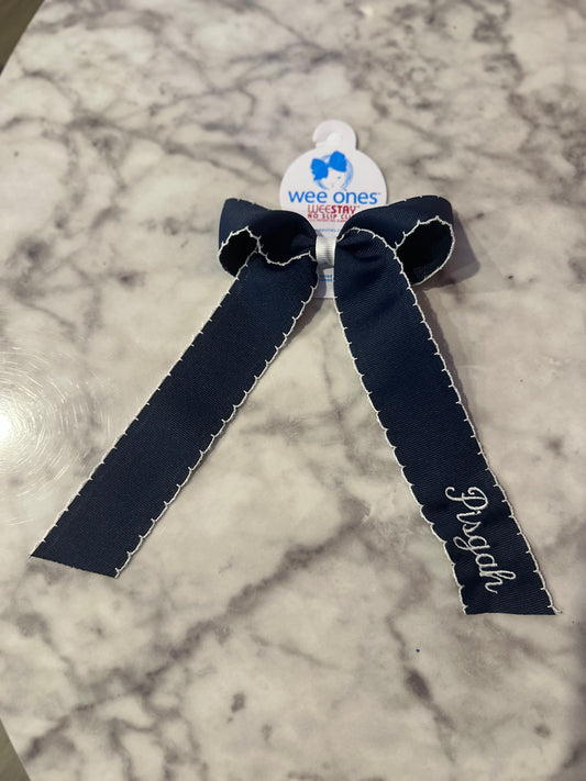 Pisgah Embroidered Long Streamer Bow