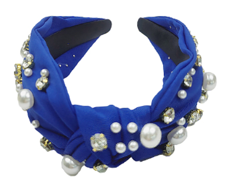 Pearl and Crystal Studded Knot Headband