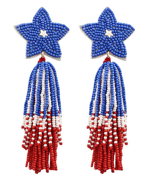 Beaded Star Earrings