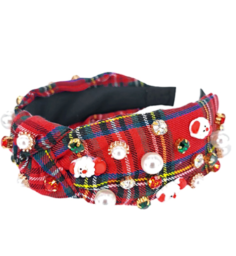 Christmas Charm Plaid Headband