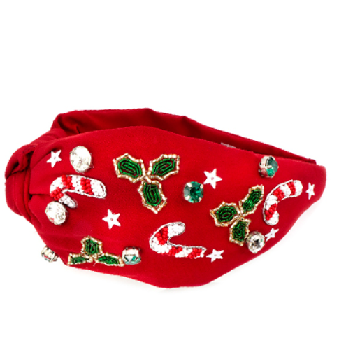 Candy Cane & Mistletoe Headband