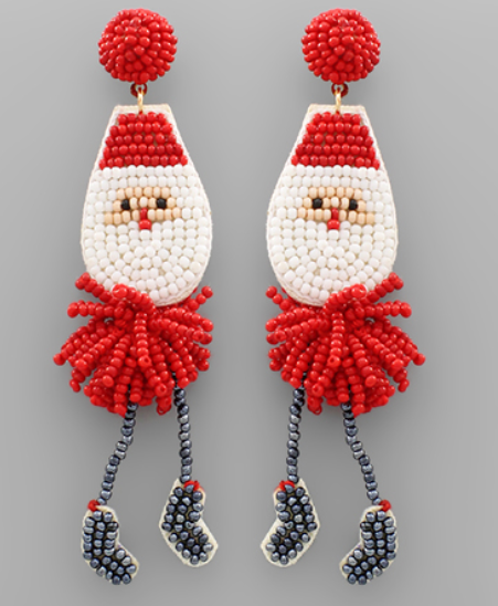 Santa Bead Earrings