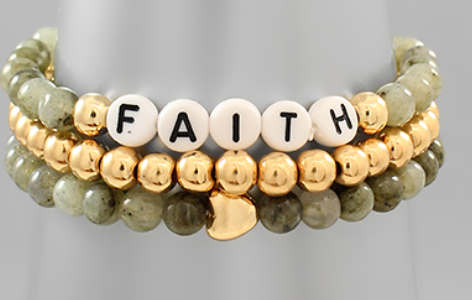 FAITH Stone & CCB Bracelet