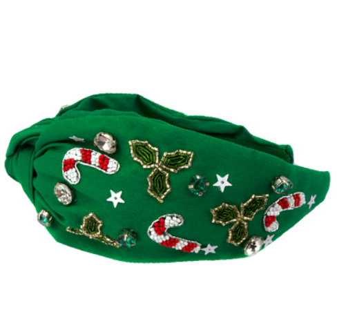 Candy Cane & Mistletoe Headband