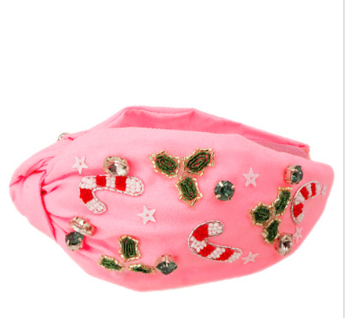 Candy Cane & Mistletoe Headband