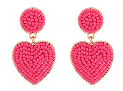 Heart Seed Bead Earrings