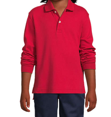 Kids Long Sleeve Mesh Polo Shirt