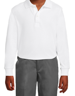 Kids Long Sleeve Mesh Polo Shirt