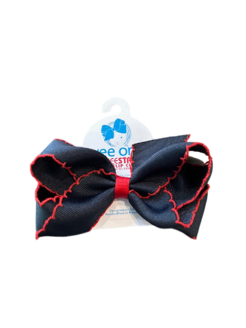 Medium Moonstitch Basic Bow in Red & Navy