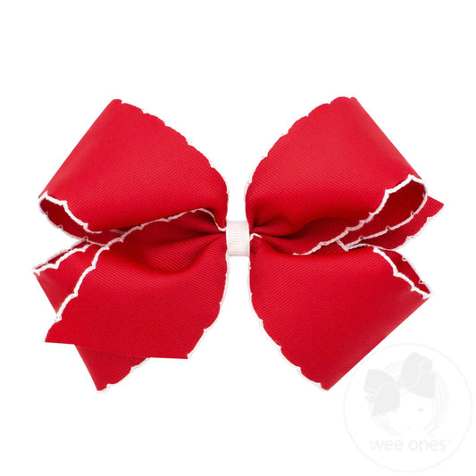 King Moonstitch Basic Bow in White and Red