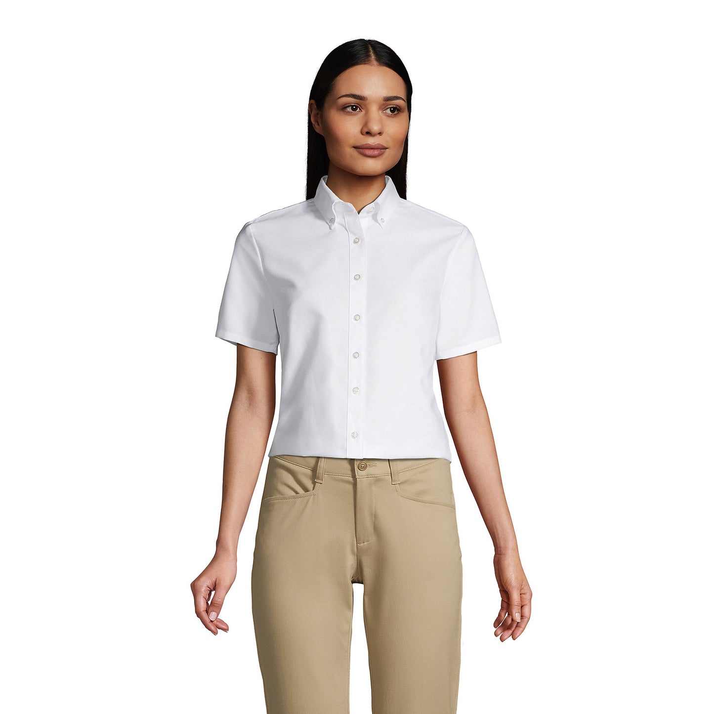 Women's Short Sleeve Oxford Dress Shirt