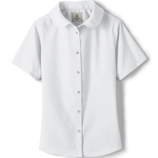 Girls Short Sleeve Peter Pan Collar Broadcloth Shirt (JK-2nd Grade)