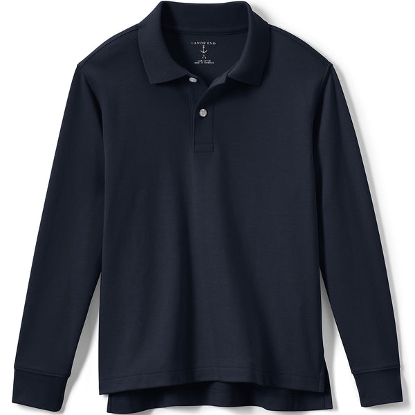 School Uniform Kids Long Sleeve Interlock Polo Shirt