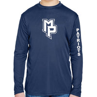 Youth Performance Long Sleeve Patriots Shirt in Navy