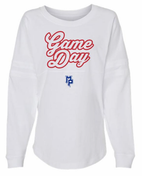 Game Day Pom Pom Long Sleeve Over-Sized Tee